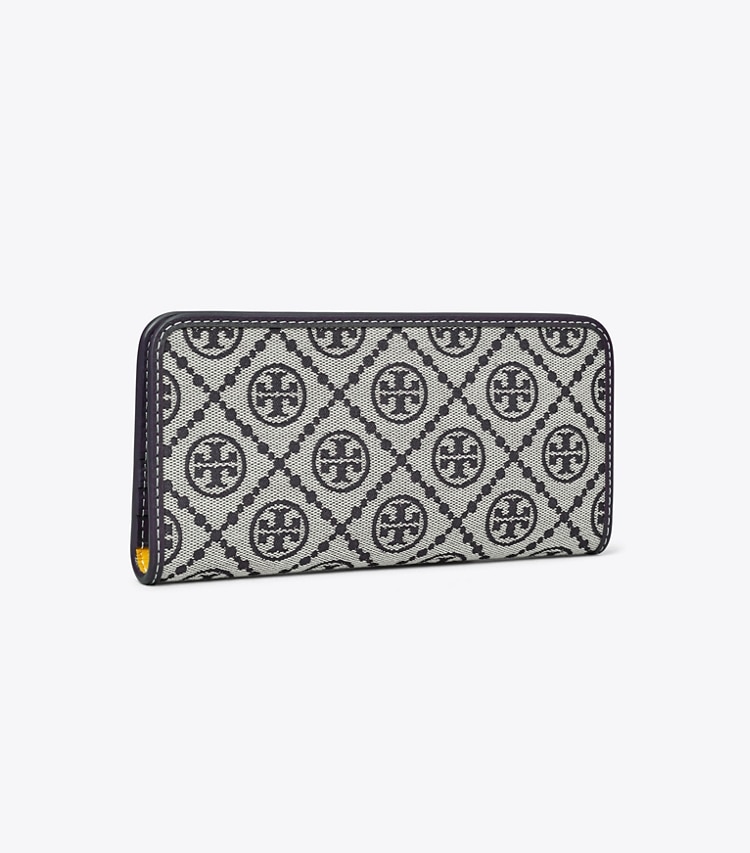 TORY BURCH T MONOGRAM ZIP SLIM WALLET - Tory Navy