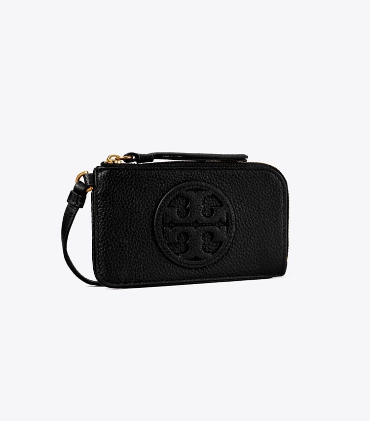 TORY BURCH MILLER ZIP CARD CASE - Black - Click Image to Close