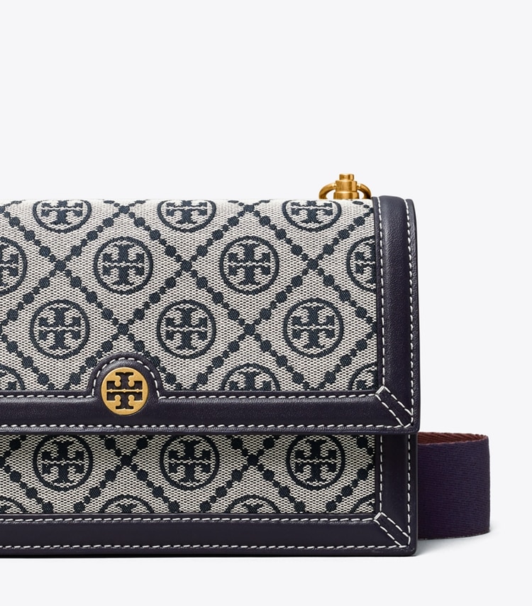 TORY BURCH MINI T MONOGRAM SHOULDER BAG - Tory Navy