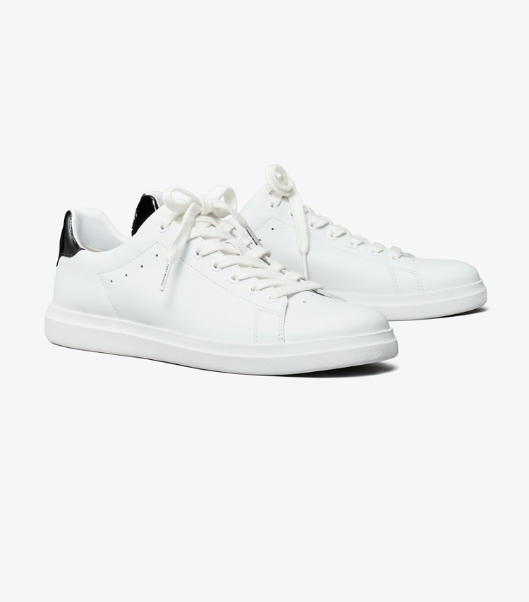 TORY BURCH HOWELL COURT SNEAKER - Titanium White / Perfect Black - Click Image to Close