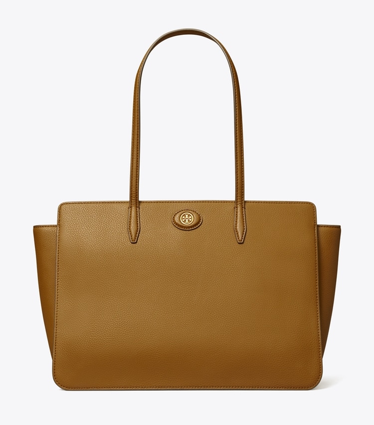 TORY BURCH ROBINSON PEBBLED TOTE - Bistro Brown