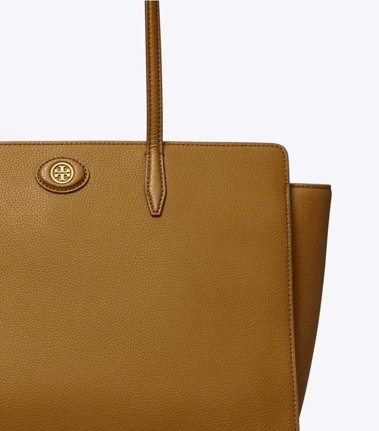 TORY BURCH ROBINSON PEBBLED TOTE - Bistro Brown