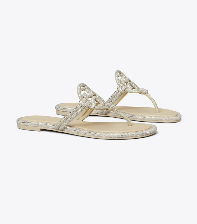 TORY BURCH MILLER PAVe KNOTTED SANDAL - Stone Gray - Click Image to Close