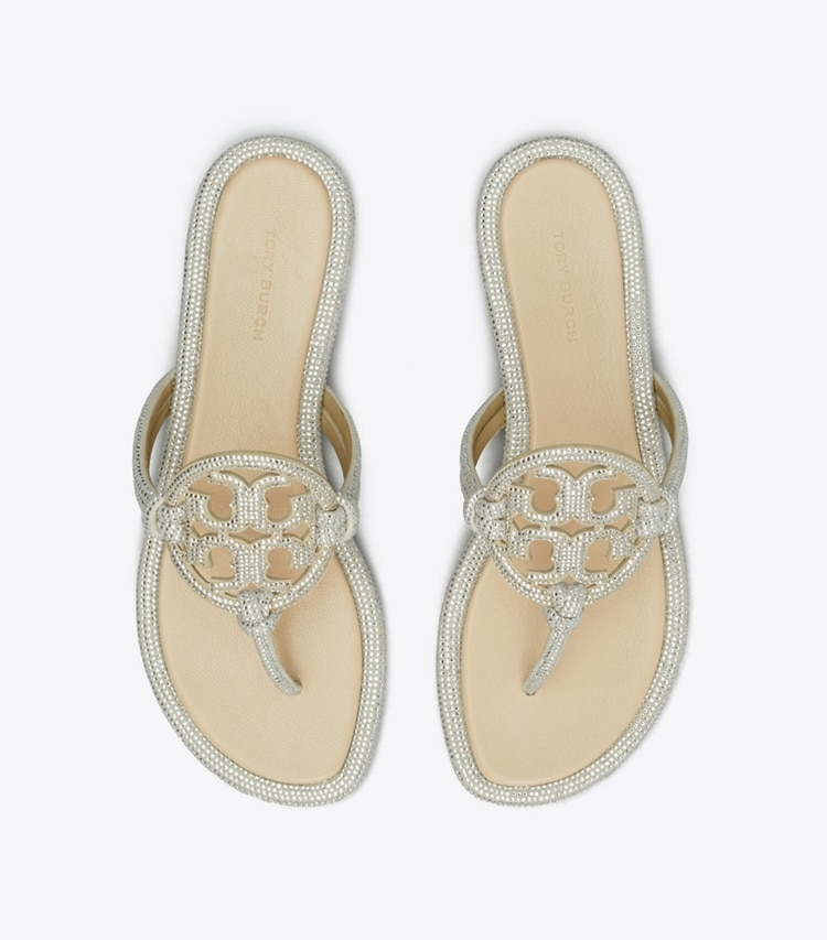 TORY BURCH MILLER PAVe KNOTTED SANDAL - Stone Gray