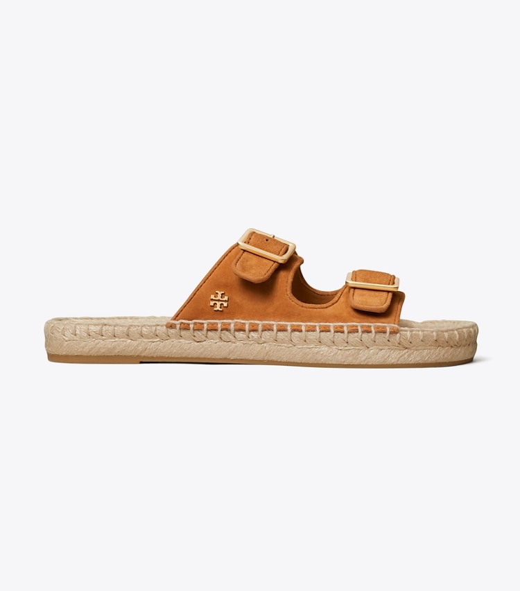 TORY BURCH TWO BAND FLAT ESPADRILLE SLIDE - Ambra