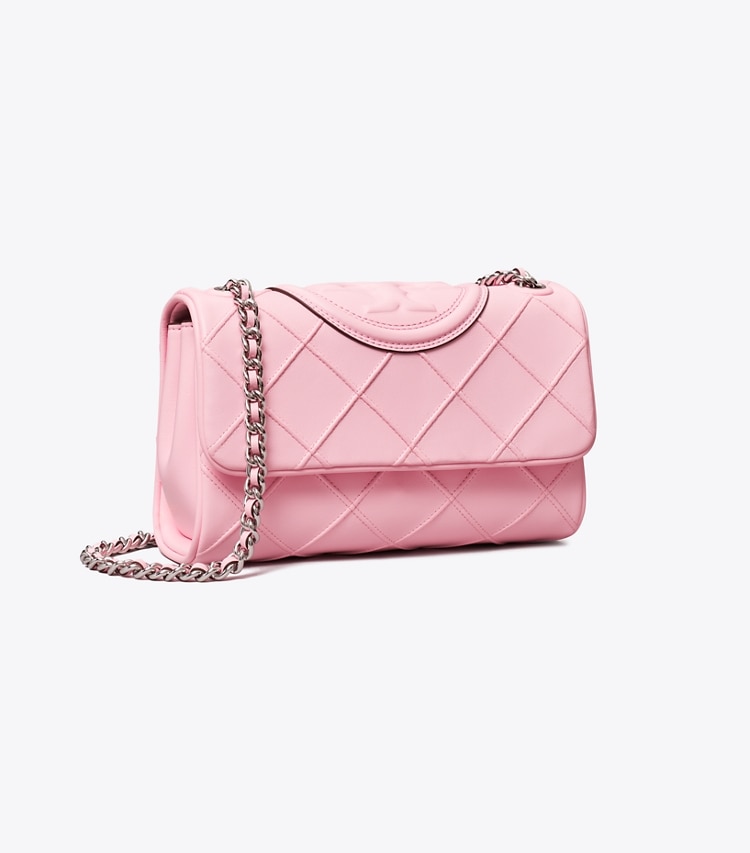 TORY BURCH SMALL FLEMING SOFT CONVERTIBLE SHOULDER BAG - Plie Pink - Click Image to Close