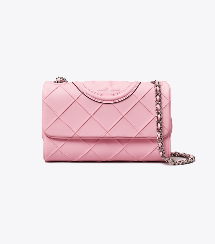 TORY BURCH SMALL FLEMING SOFT CONVERTIBLE SHOULDER BAG - Plie Pink