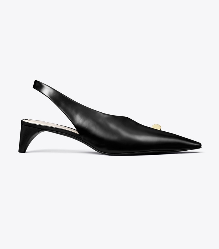 TORY BURCH PIERCED SLINGBACK HEEL - Perfect Black