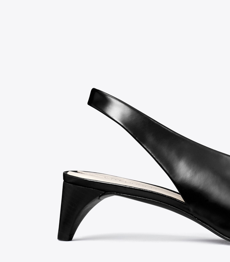 TORY BURCH PIERCED SLINGBACK HEEL - Perfect Black