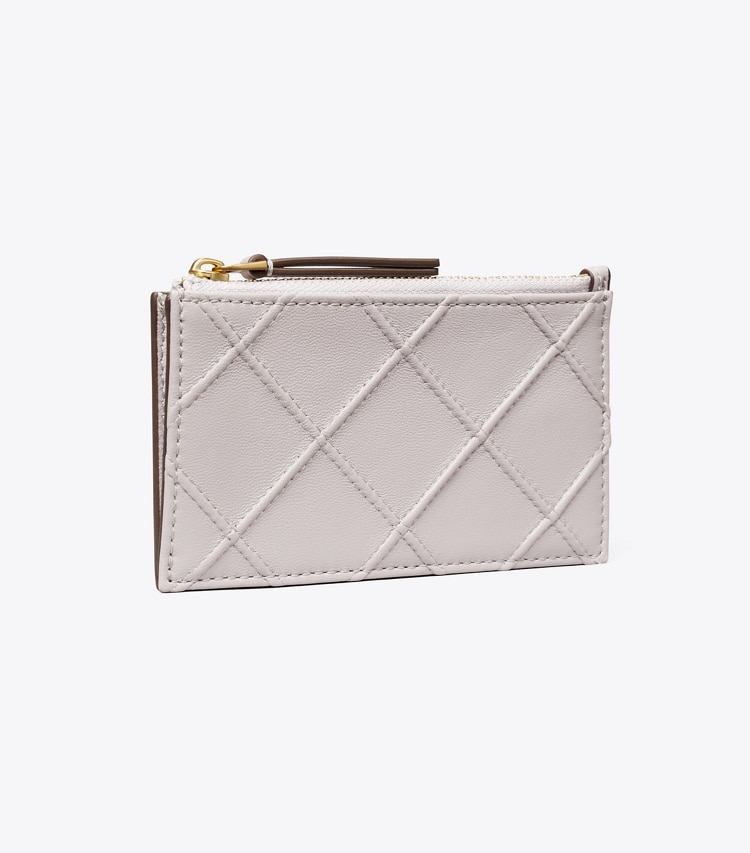 TORY BURCH FLEMING SOFT ZIP CARD CASE - Bay Gray - Click Image to Close