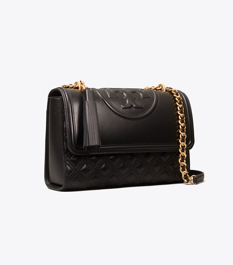 TORY BURCH FLEMING CONVERTIBLE SHOULDER BAG - Black