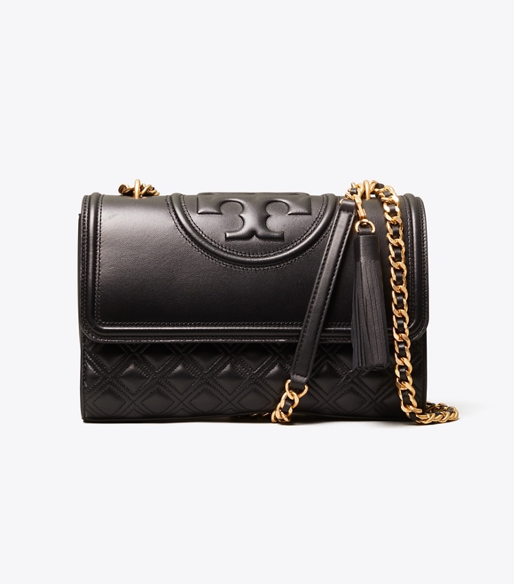 TORY BURCH FLEMING CONVERTIBLE SHOULDER BAG - Black