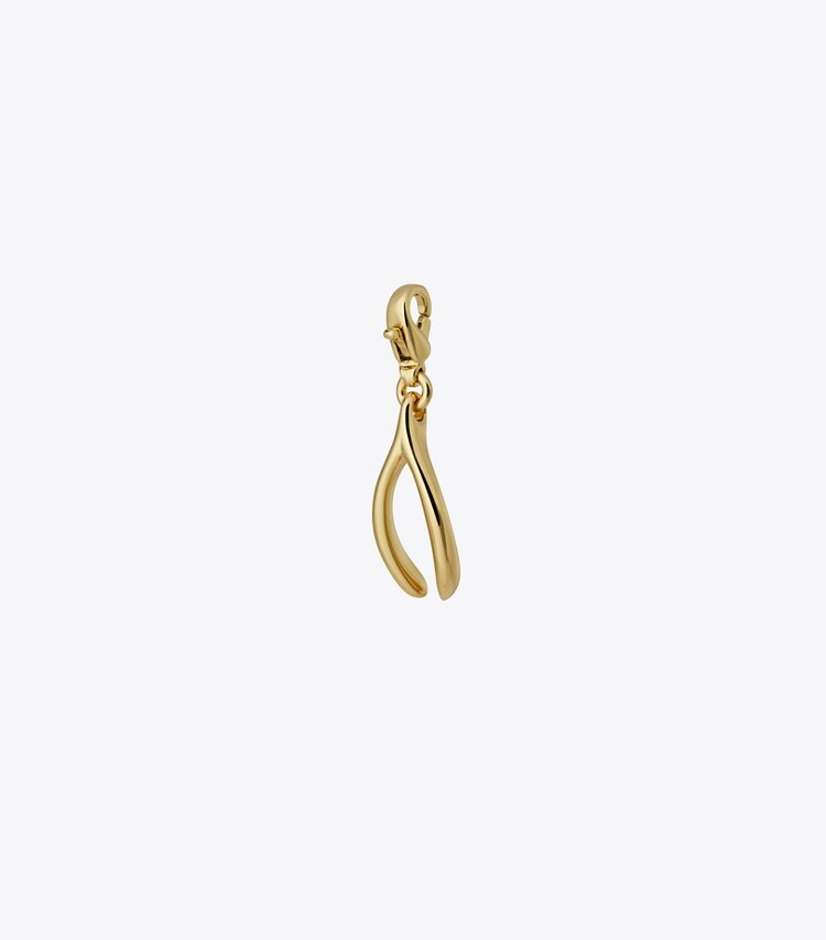 TORY BURCH WISHBONE CHARM - Tory Gold - Click Image to Close