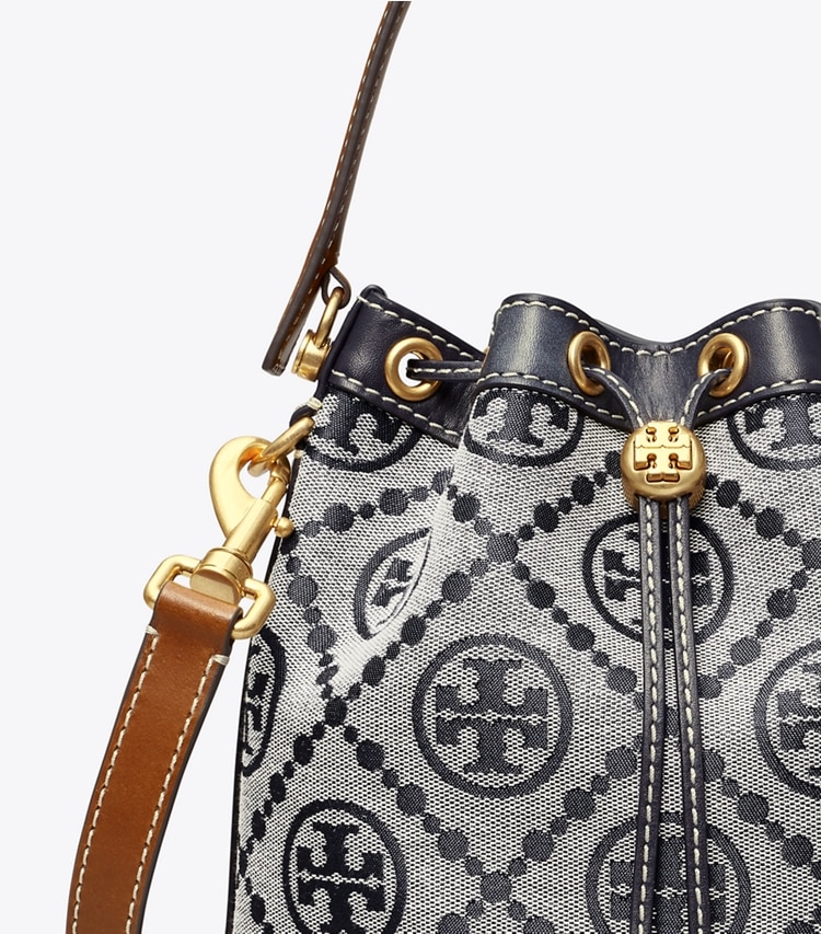 TORY BURCH T MONOGRAM BUCKET BAG - Tory Navy