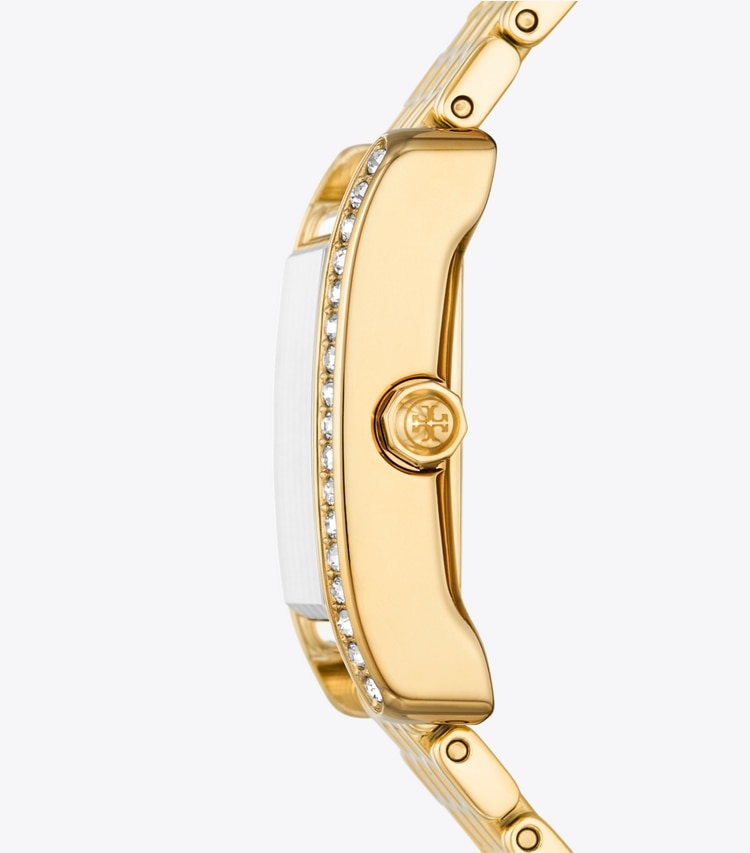 TORY BURCH ELEANOR WATCH, GOLD-TONE STAINLESS STEEL - White Mop/Gold