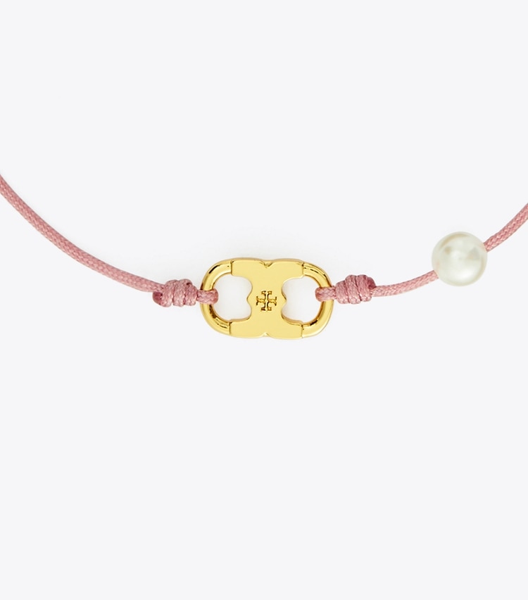 TORY BURCH EMBRACE AMBITION BRACELET - Tory Gold / Pink / Cream