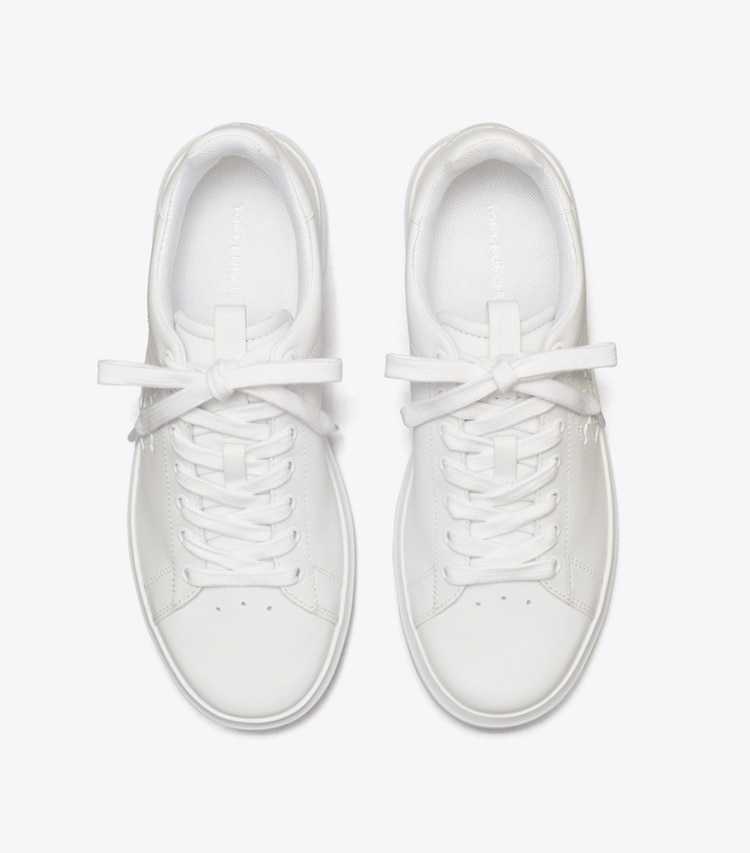 TORY BURCH DOUBLE T HOWELL COURT SNEAKER - White / White