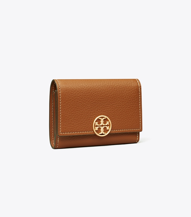 TORY BURCH MEDIUM MILLER FLAP WALLET - Light Umber - Click Image to Close