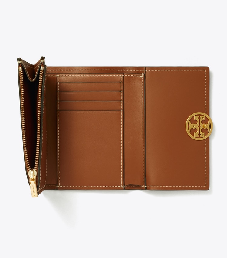 TORY BURCH MEDIUM MILLER FLAP WALLET - Light Umber