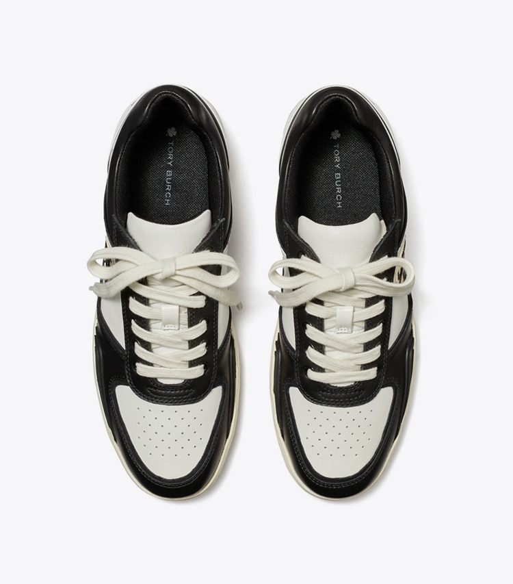 TORY BURCH CLOVER COURT SNEAKER - Purity / Perfect Black