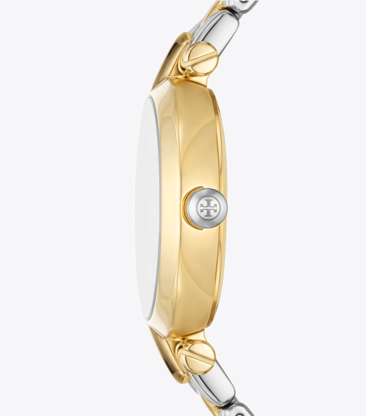 TORY BURCH KIRA WATCH, TWO-TONE GOLD/STAINLESS STEEL - Ivory/2 Tone