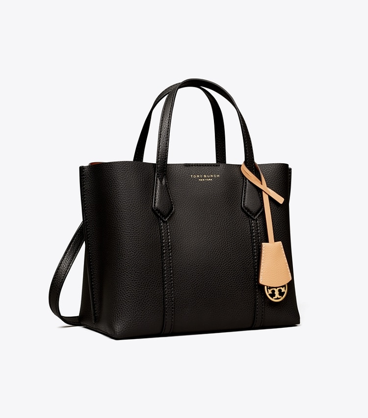 TORY BURCH SMALL PERRY TRIPLE-COMPARTMENT TOTE BAG - Black