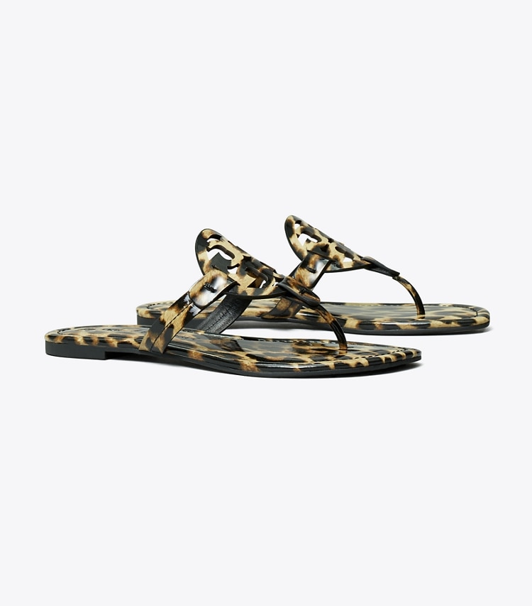 TORY BURCH MILLER PRINTED PATENT SANDAL - Natural Leopard