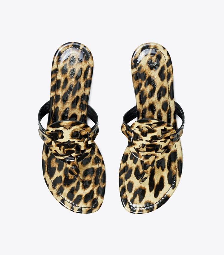 TORY BURCH MILLER PRINTED PATENT SANDAL - Natural Leopard