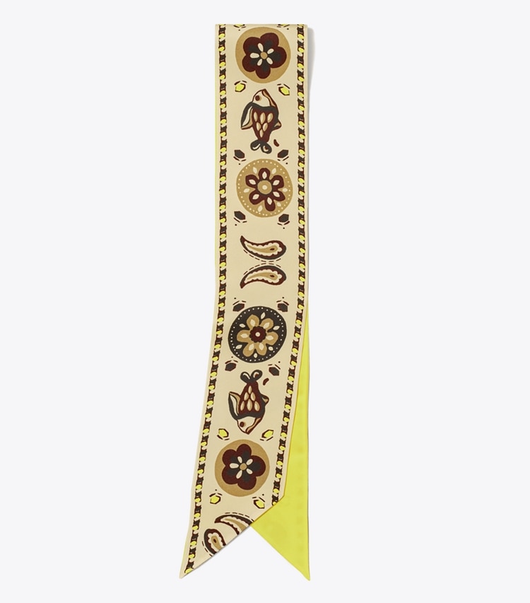 TORY BURCH PISCES DREAM SILK RIBBON TIE - Beige