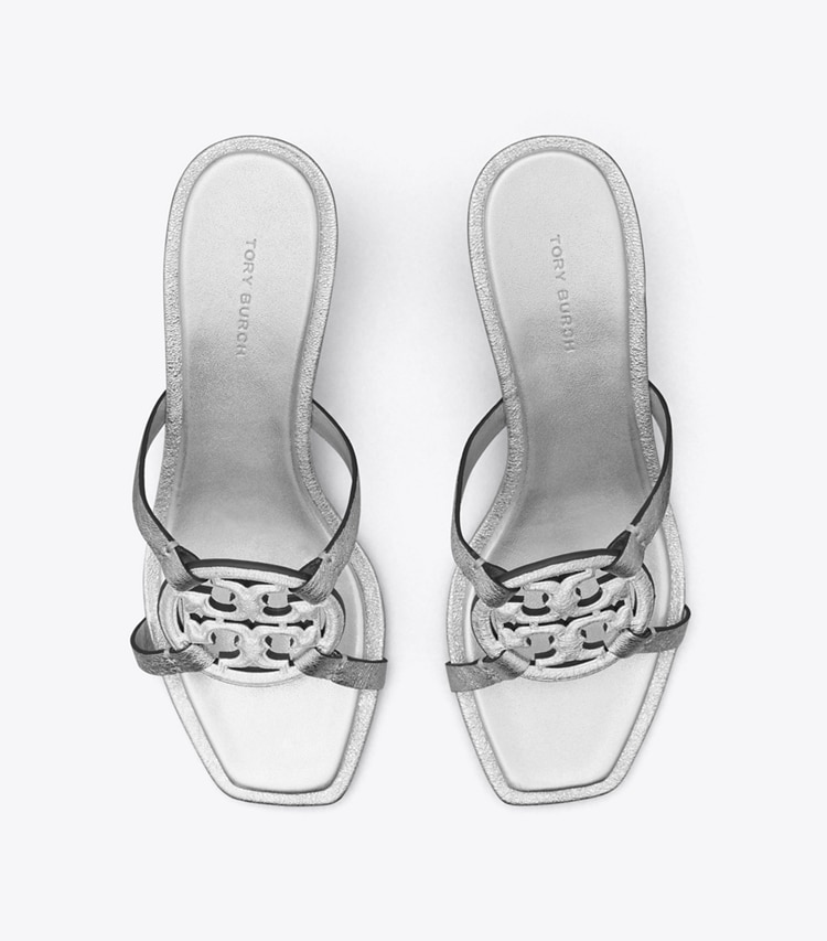 TORY BURCH MILLER BOMBe LOW HEEL SANDAL - Silver