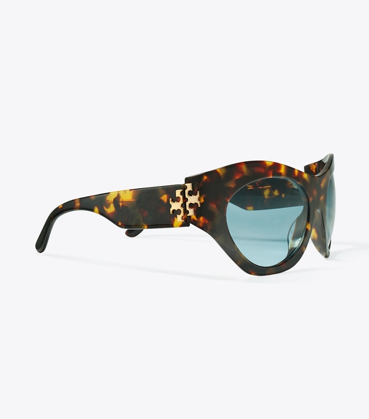 TORY BURCH RUNWAY SUNGLASSES - Tortoise/Blue