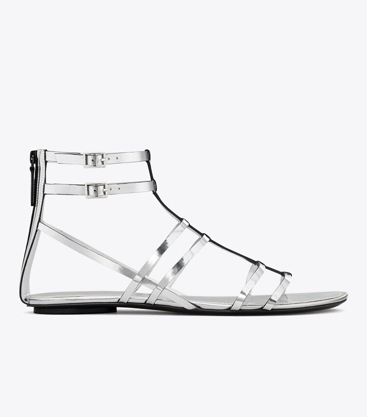 TORY BURCH CAPRI GLADIATOR SANDAL - Argento