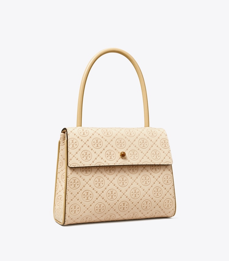 TORY BURCH SMALL T MONOGRAM DEVILLE BAG - New Cream