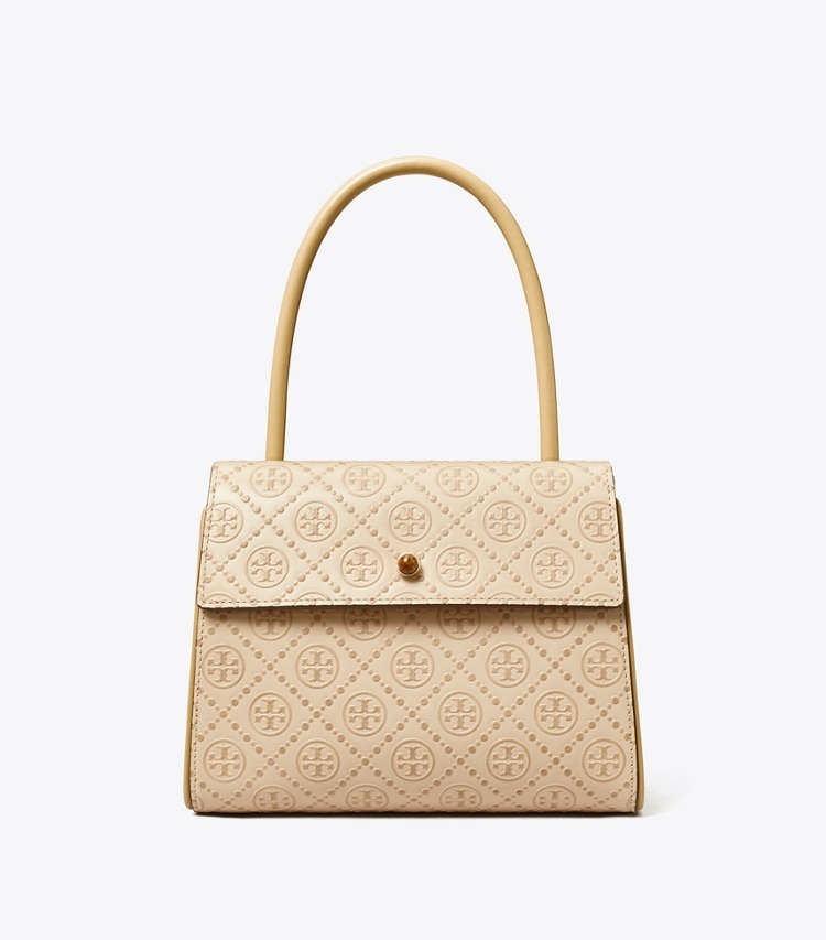 TORY BURCH SMALL T MONOGRAM DEVILLE BAG - New Cream