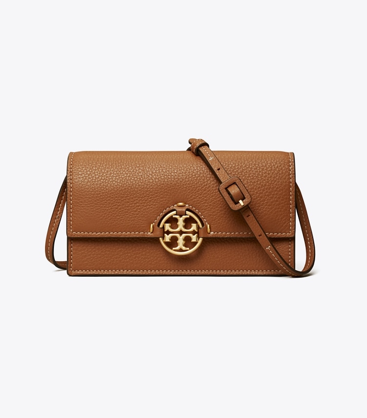 TORY BURCH MILLER WALLET CROSSBODY - Light Umber