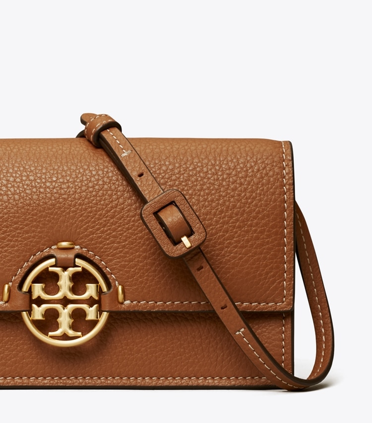 TORY BURCH MILLER WALLET CROSSBODY - Light Umber