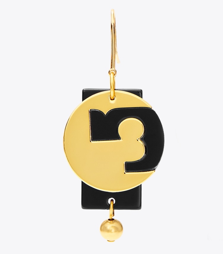 TORY BURCH GALAXY DROP EARRING - Tory Gold / Black / Multi