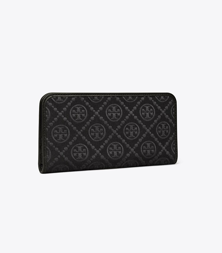 TORY BURCH T MONOGRAM ZIP SLIM WALLET - Black - Click Image to Close