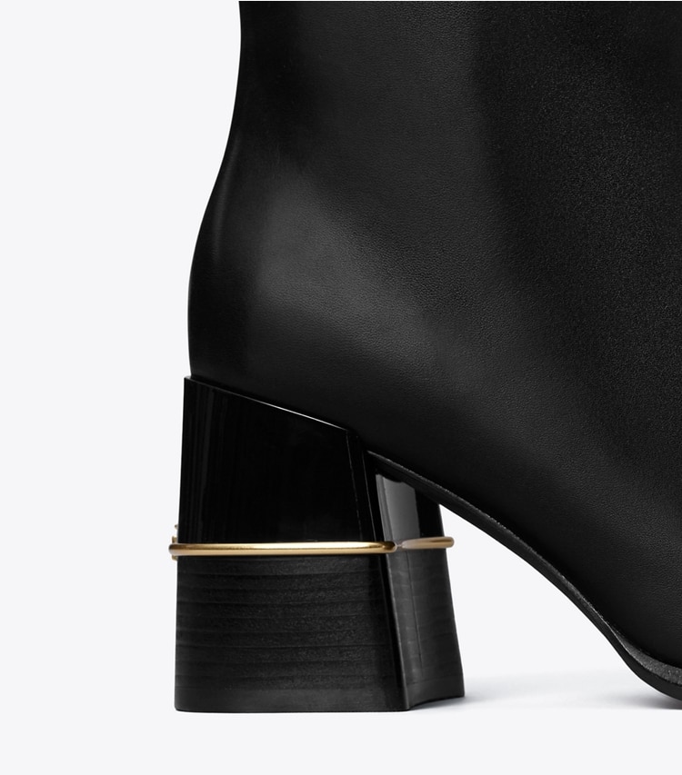 TORY BURCH LEATHER ANKLE BOOT - Perfect Black