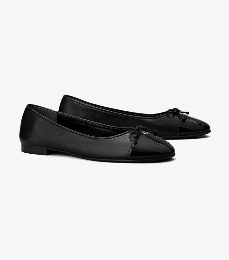 TORY BURCH CAP-TOE BALLET - Perfect Black / Perfect Black