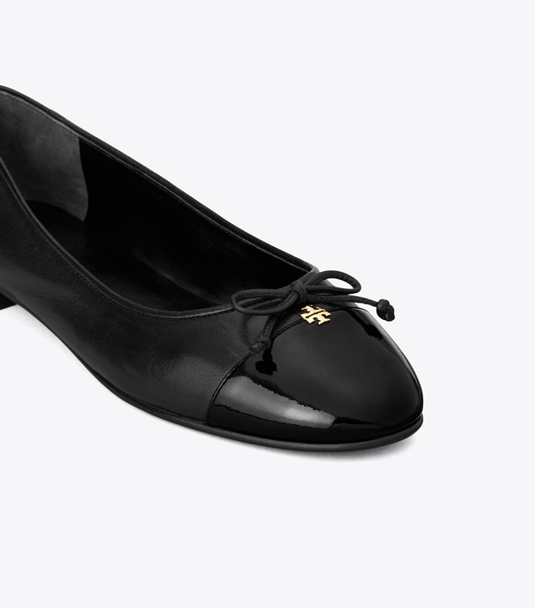 TORY BURCH CAP-TOE BALLET - Perfect Black / Perfect Black