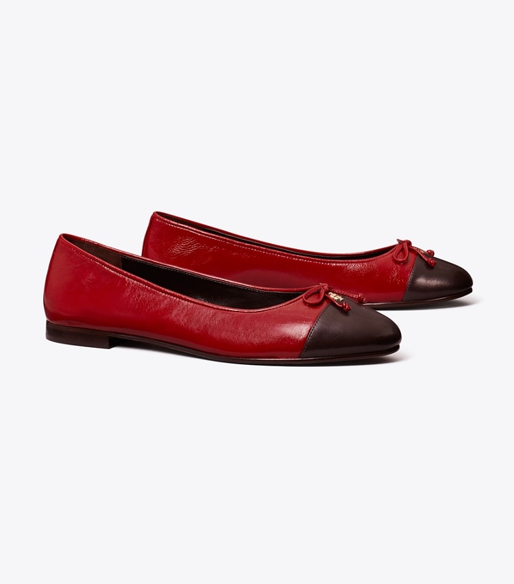 TORY BURCH CAP-TOE BALLET - Brick Lane / Coco - Click Image to Close