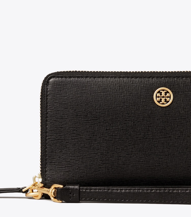 TORY BURCH ROBINSON ZIP CONTINENTAL WALLET - Black