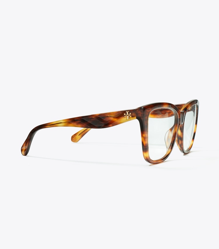 TORY BURCH KIRA SQUARE EYEGLASSES - Dark Wood