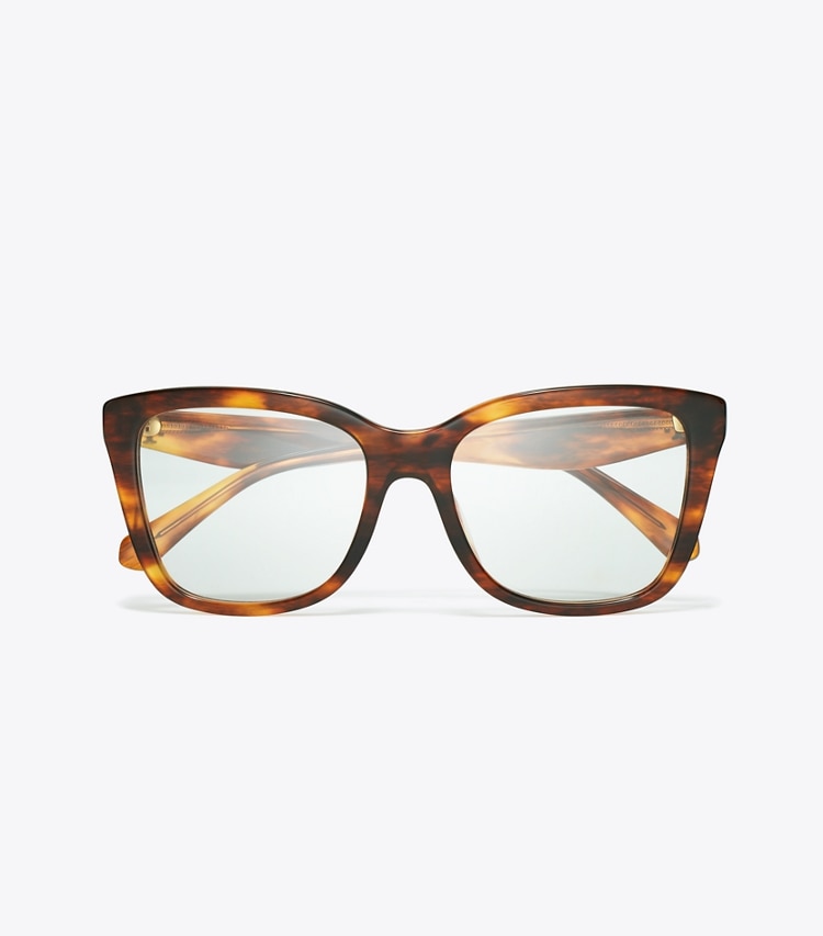 TORY BURCH KIRA SQUARE EYEGLASSES - Dark Wood