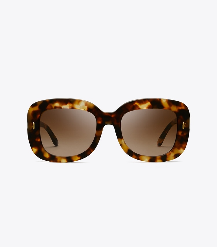 TORY BURCH MILLER OVERSIZED SQUARE SUNGLASSES - Vintage Tortoise - Click Image to Close