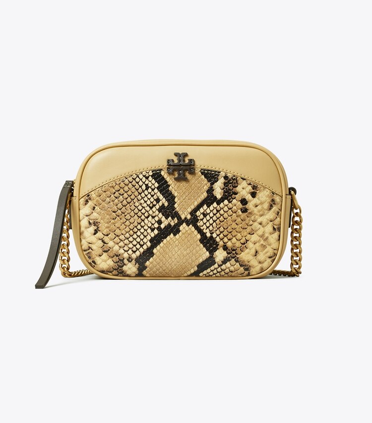 TORY BURCH MCGRAW SNAKE EMBOSSED CAMERA BAG - Sand Drift