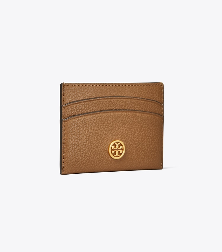 TORY BURCH ROBINSON PEBBLED CARD CASE - Tiger's Eye - Click Image to Close