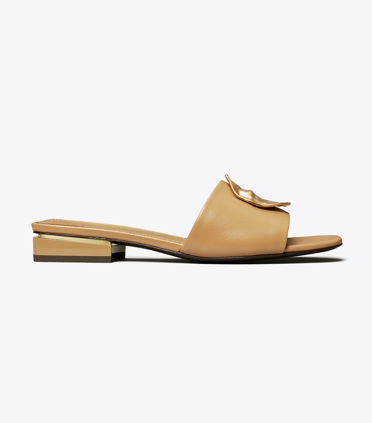 TORY BURCH PATOS MULE SANDAL - Ginger Shortbread / Gold / Gold