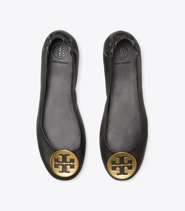 TORY BURCH MINNIE TRAVEL BALLET - Perfect Black/Gold